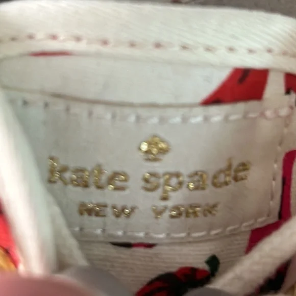 Kate Spade/Keds Red Chile Pepper canvas sneakers with pom pom laces size 7 NWOT - Picture 13 of 14
